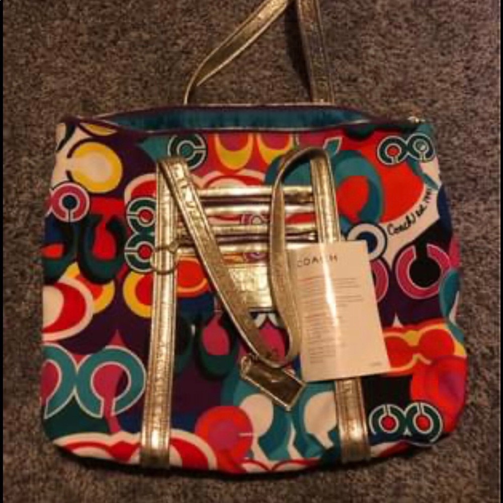 Coach poppy tote